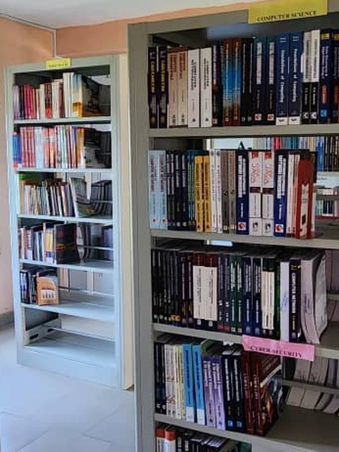 Library reading room shelves
